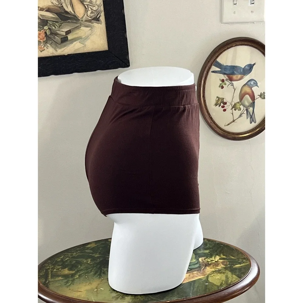 Handmade Brown Knit Button Front Lounge Boxer Sleep Shorts Size XS-S